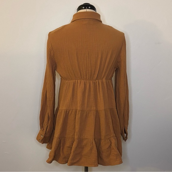 Pink Diamond (Australia) Cotton Tiered Babydoll Tunic Dress, Balloon Sleeves, 4 - Picture 4 of 10